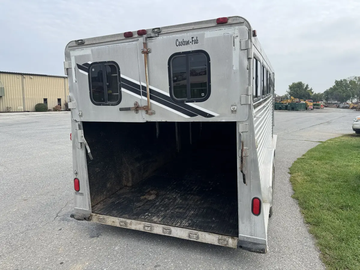 1996 Custom 4 horse slant load gooseneck trailer image