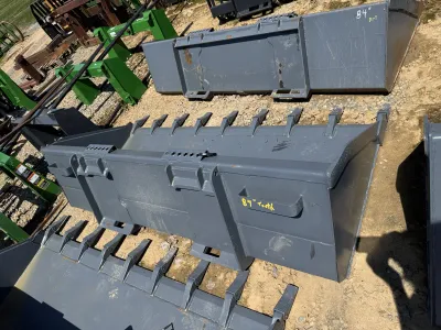 Gray 84" HD skid loader with teeth image 1