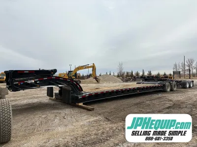 2002 Aspen Heavy Haul Double Drop RG60 Trailer Lowbed Jeep and Booster #9502 AS image 1