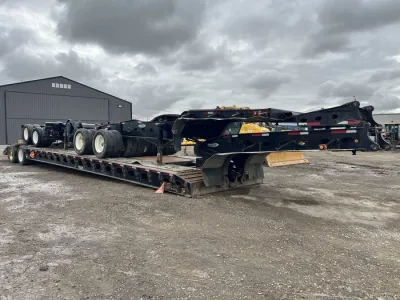 2015 Peerless Lowboy Trailer 65 Ton with 2006 Jeep Trailer & 2005 Booster Trailer • 11ft Wide Deck • Beaver Tail • Model: LB65 DDBTHON-16W #12190 BP image 2