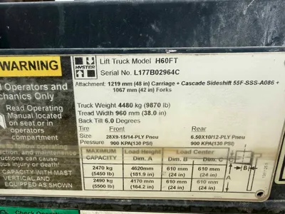 2005 Hyster H60FT Forklift- Stock: 11417 image 1