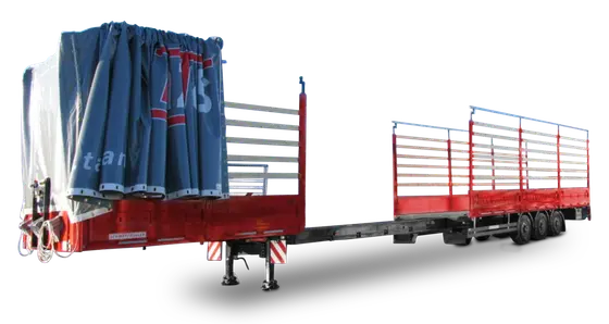 3-axle platform semitrailer - extendible